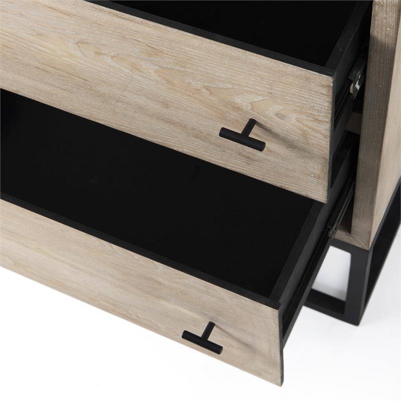Beige Wooden 2 Drawer Accent Cabinet V727