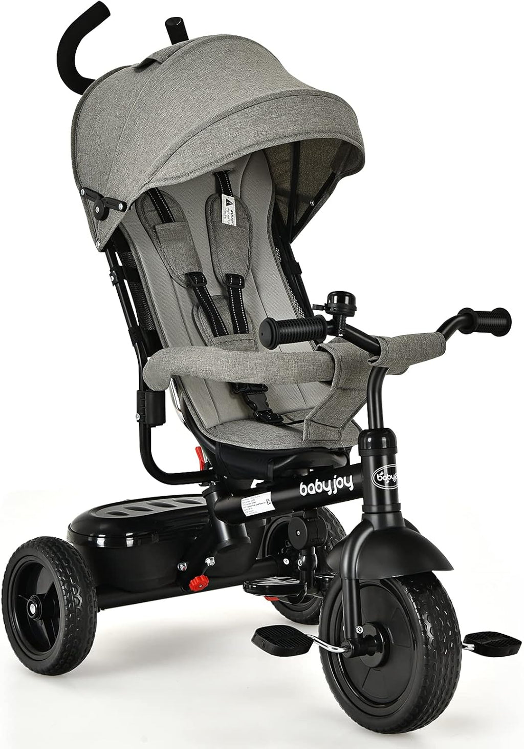 4-in-1 Toddler Tricycle with Push Handle & Canopy V67409