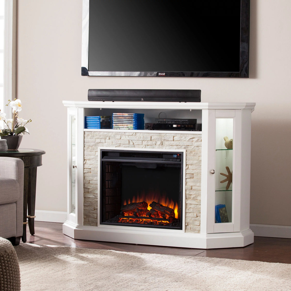 Corner Convertible Electric Fireplace Q5164