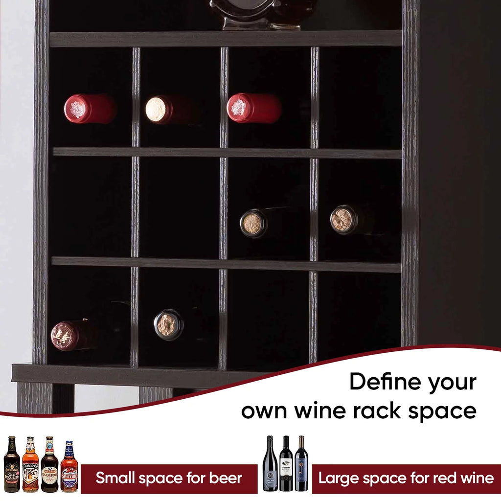 Free Standing Wine Bar Cabinet with Adjustable Shelf I181401