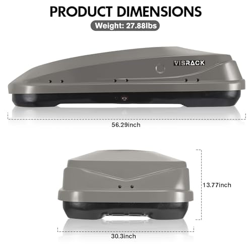 Gray 13 Cu.Ft Hard Shell Roof Cargo Box with Lock A5865