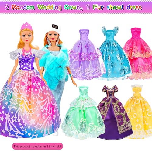 105 Pcs Doll and Closet Playset Wardrobe Set Including One Doll Wardrobe Shoes Rack Dress Shoes Hangers Necklace C57725
