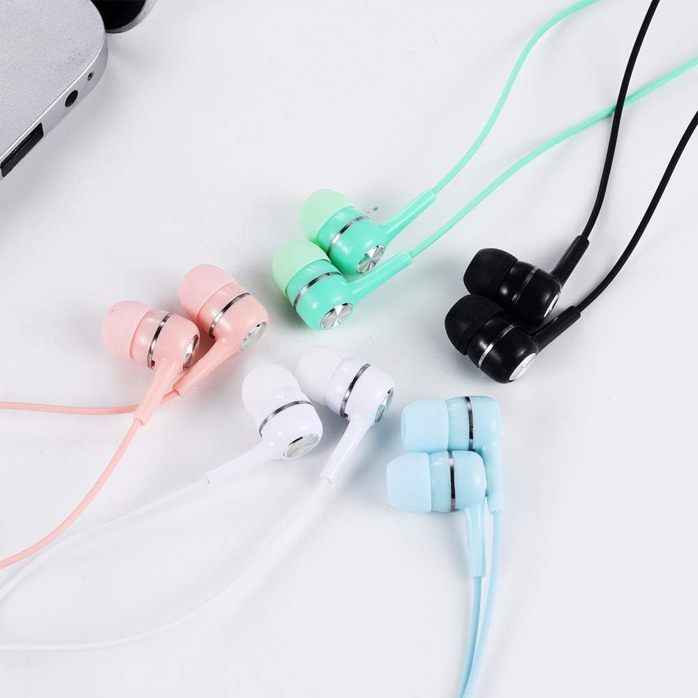 50 Packs Multi Colored Earbuds Headphones with Microphone G949
