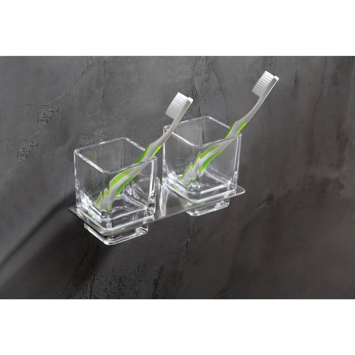 Brushed Nickel Dual Toothbrush Holder T273355