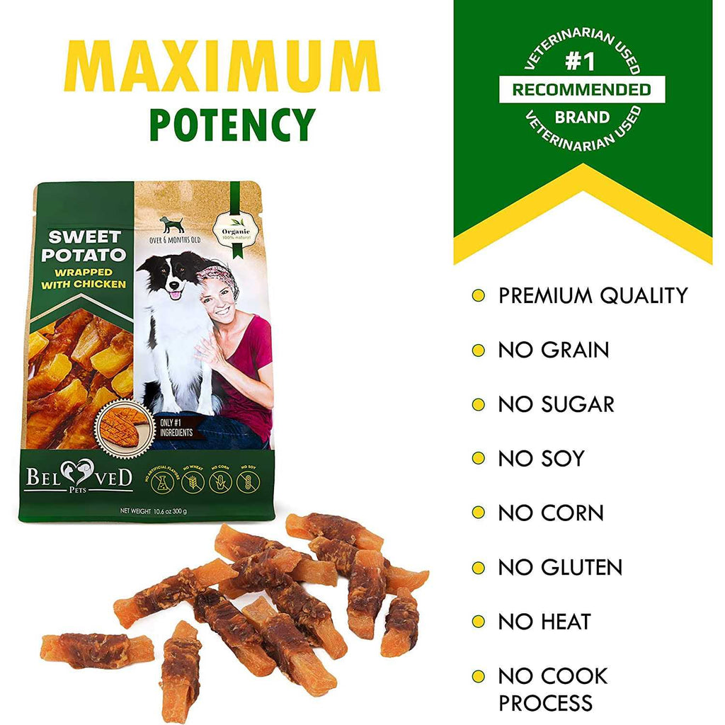Sweet Potato Wrapped with Chicken Natural Chew Treats Grain Free L903