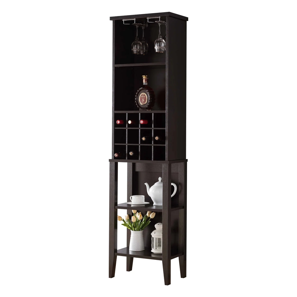 Free Standing Wine Bar Cabinet with Adjustable Shelf I181401