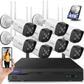 Wireless Security Camera System, 8Pcs 5.0MP CCTV Home Wi-Fi IP Cameras, 8 Channel NVR, 4TB HDD, IP67 L9930