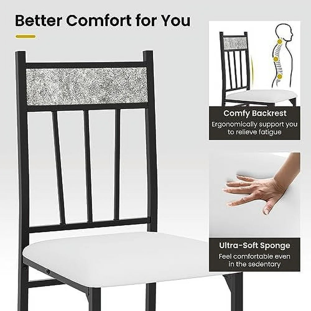 5 Piece Dining Table Set with Metal Frame & Padded Seat I28911