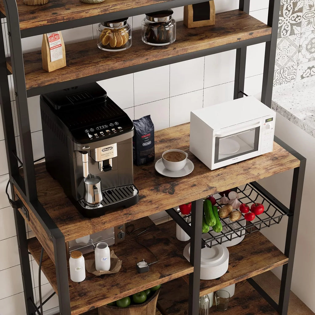 6-Tier Kitchen Rack with Hutch Q5544