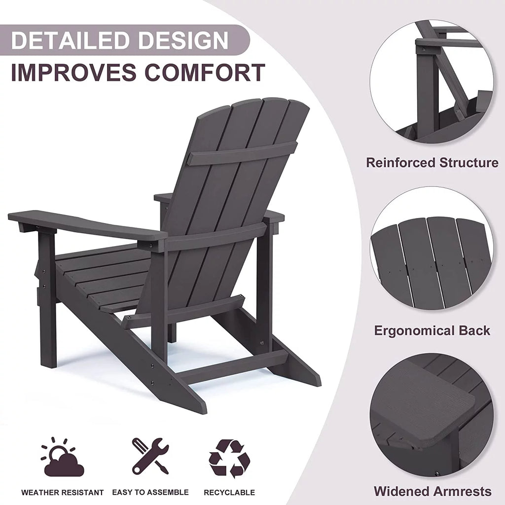 2 Pcs Weather Resistant HIPS Adirondack Chair E926282