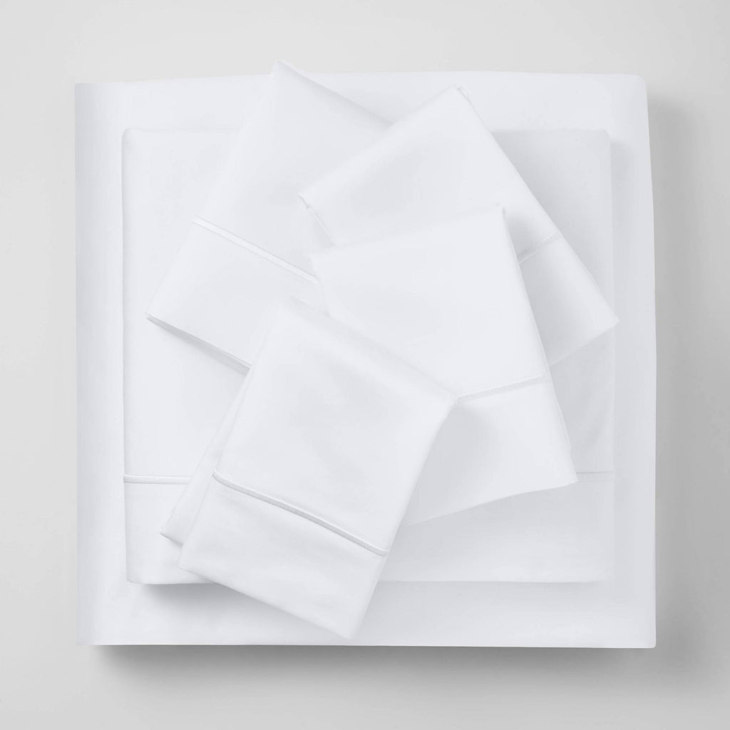 California King 6pc 1000 Thread Count Solid Sheet Set True White H11132
