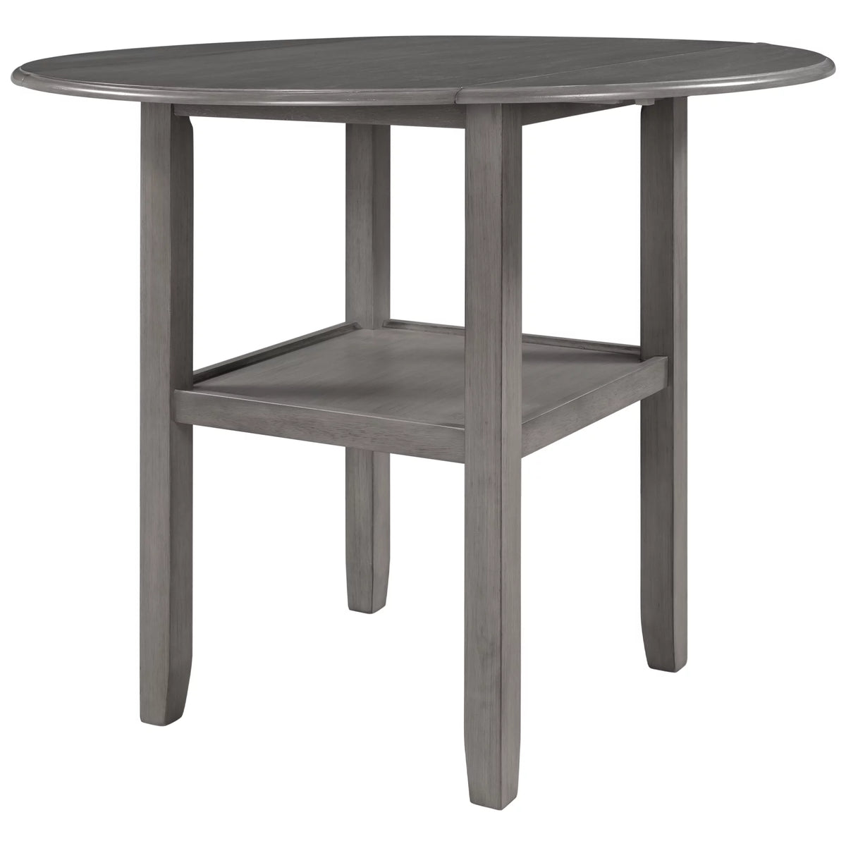 Round Drop Leaf Kitchen Dining Table with Shelf X67739