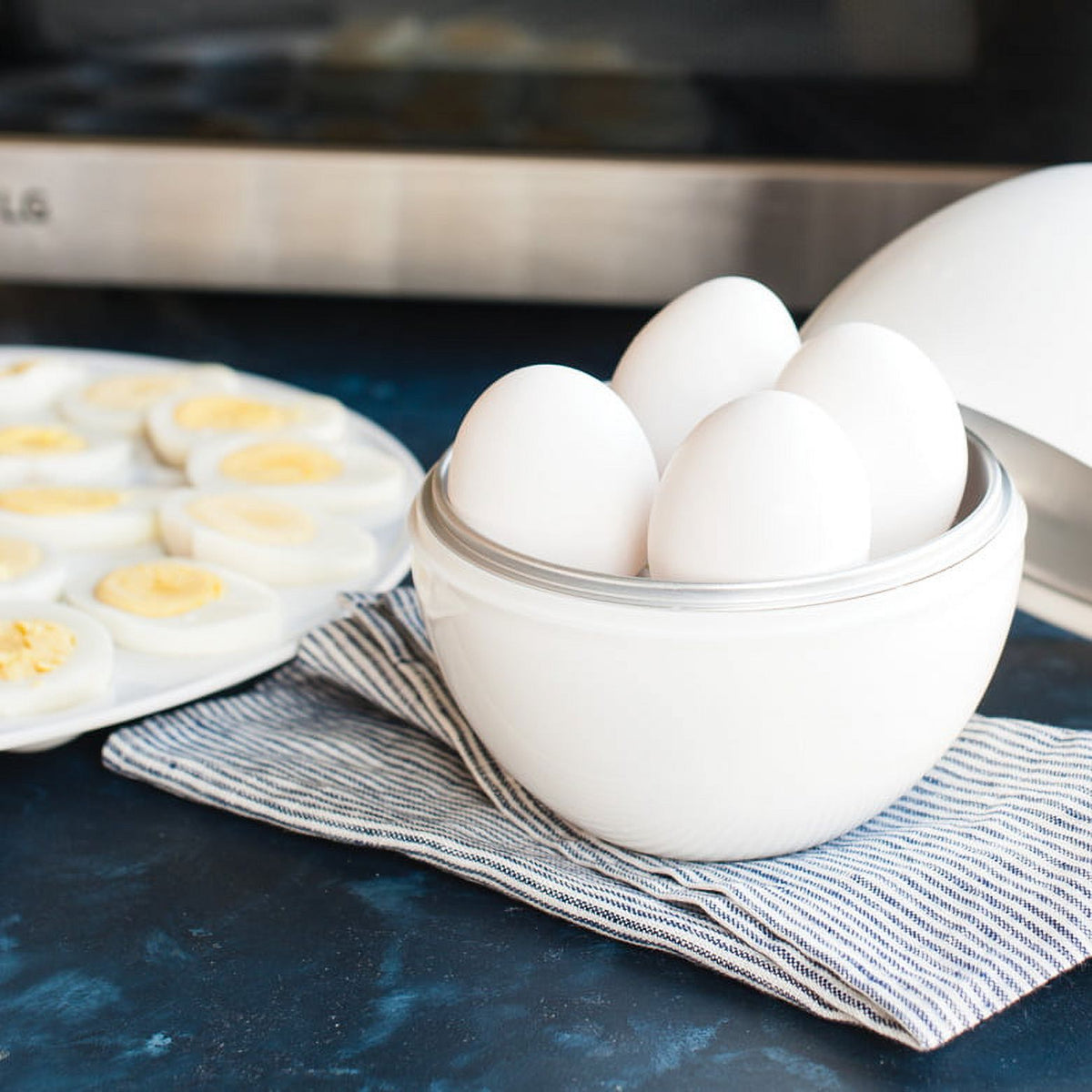 White Microwave Safe Egg Boiler M150