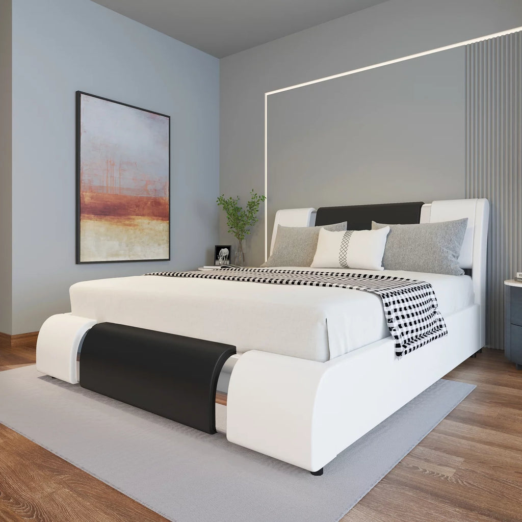 King Size Bed Frame with Adjustable Headboard P59980