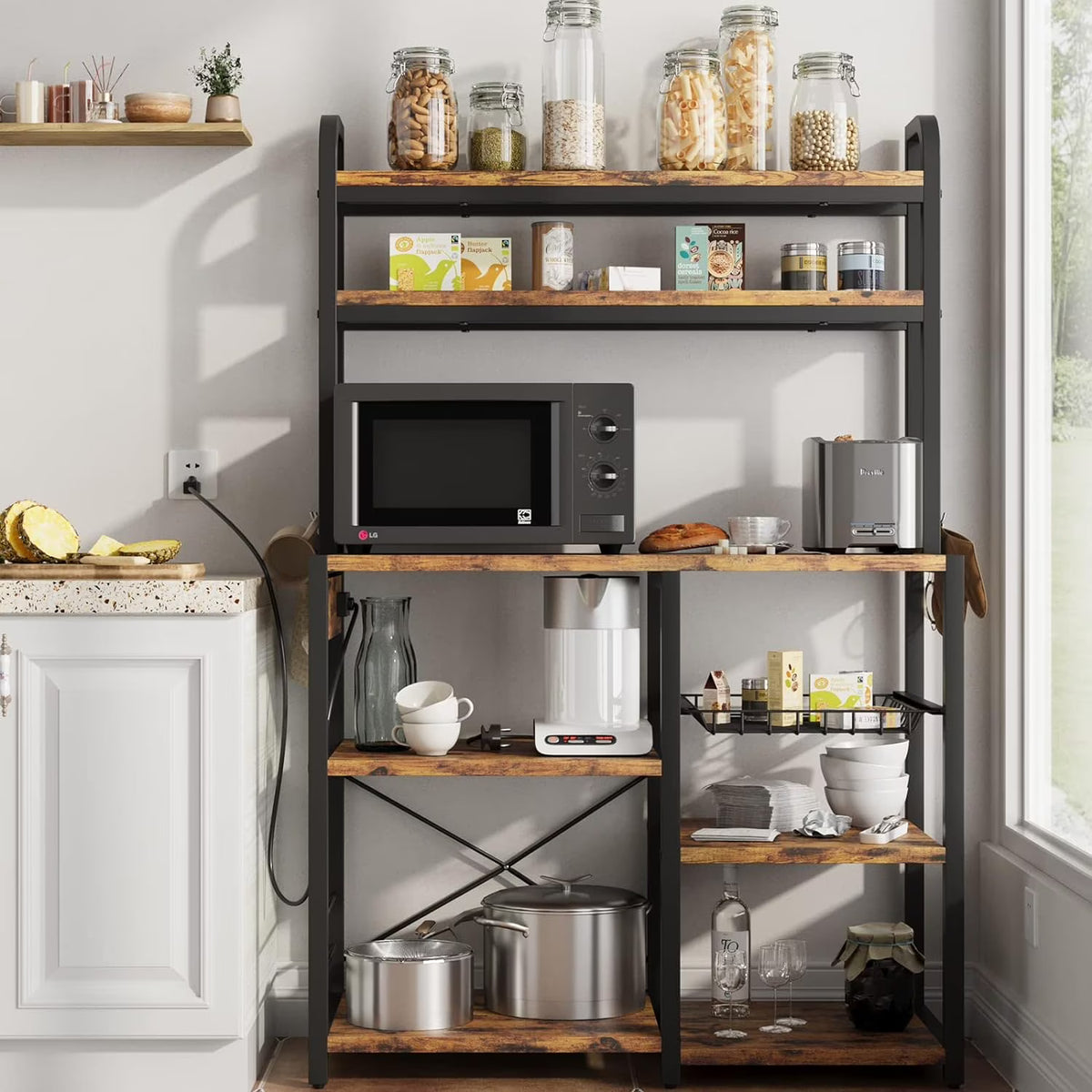 6-Tier Kitchen Rack with Hutch Q5544