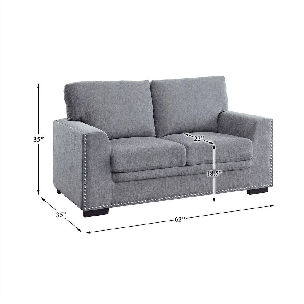 Dark Gray Chenille Loveseat O6365