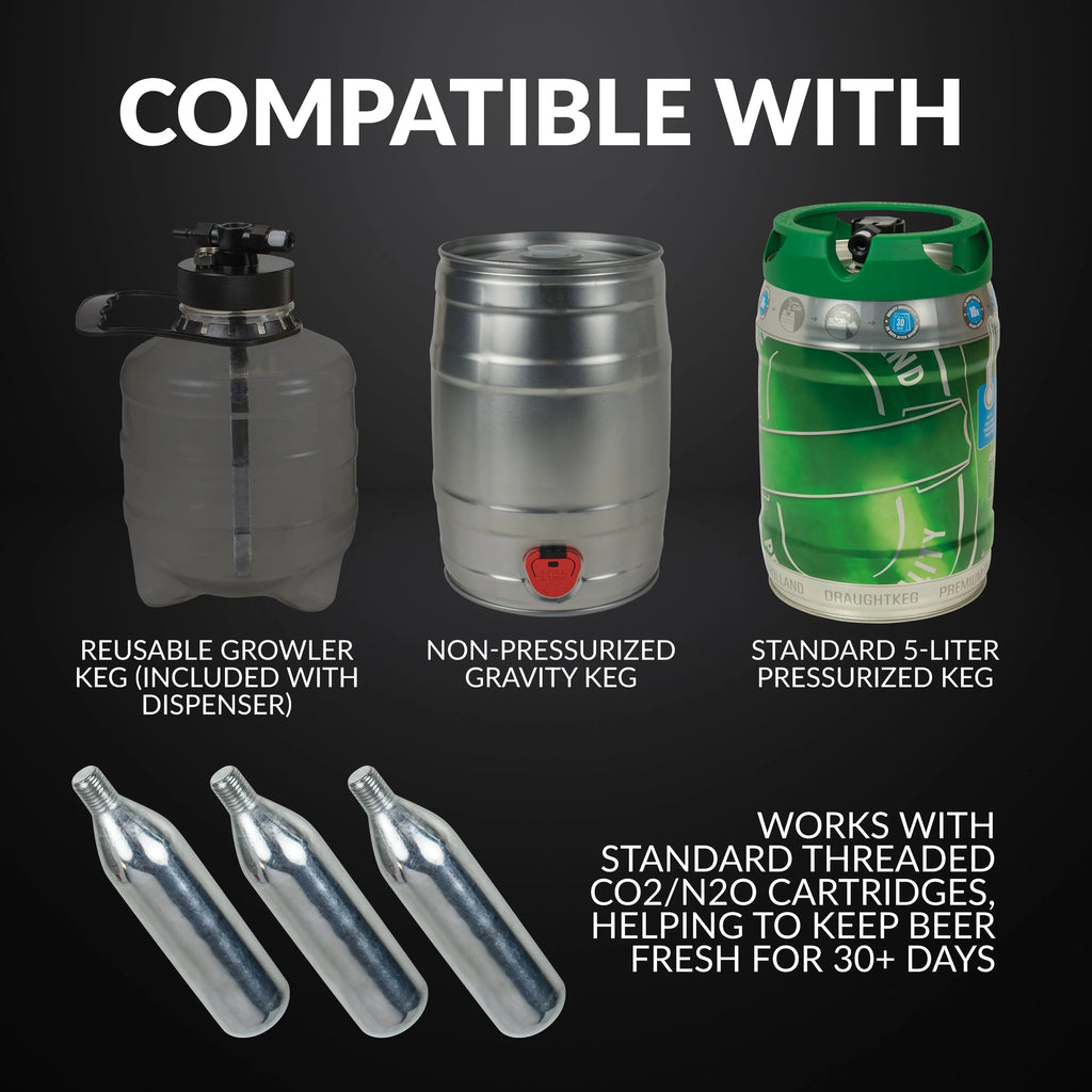 Black Stainless Steel Beer Growler Cooling System J720958