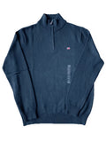 Black Cotton Quarter-Zip Sweater J9777