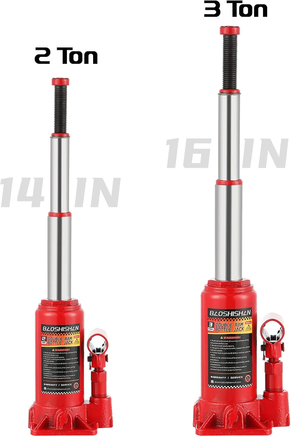 2 Ton Hydraulic Bottle Jack with Carrying Case Pack of 2 A9435