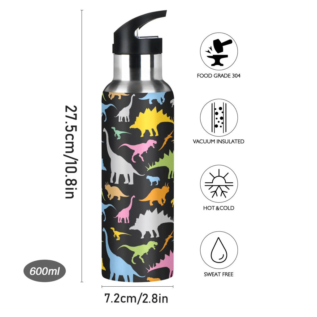 Stainless Steel Vacuum Insulated Water Bottle with Straw Lid 20 OZ W7921