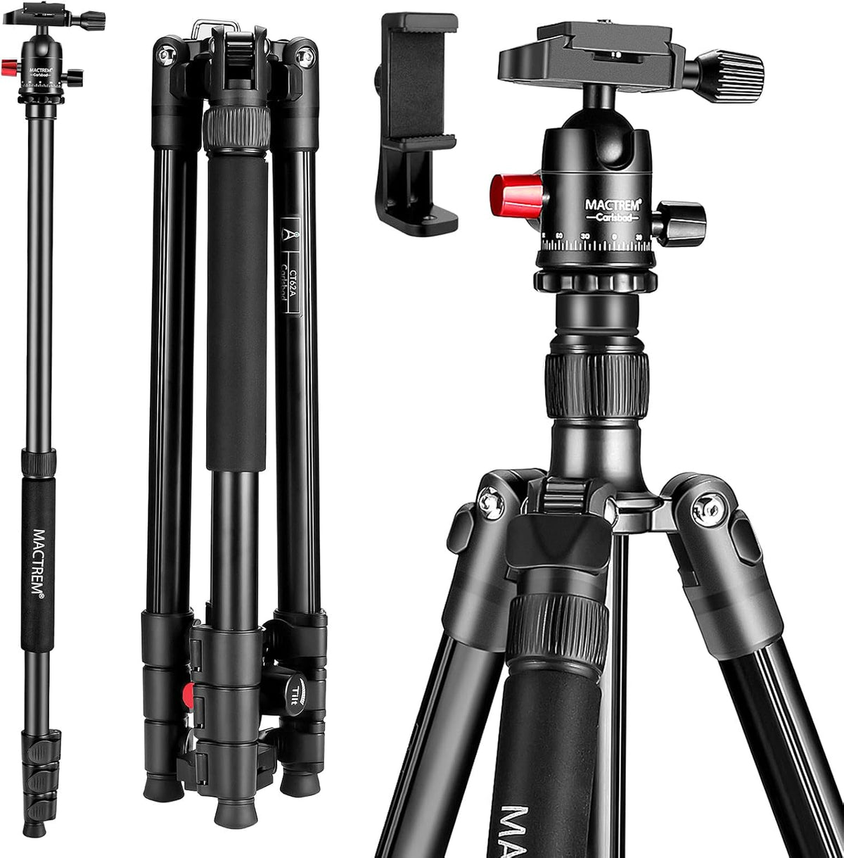 Black 62 Camera Tripod with Carry Bag Y494565