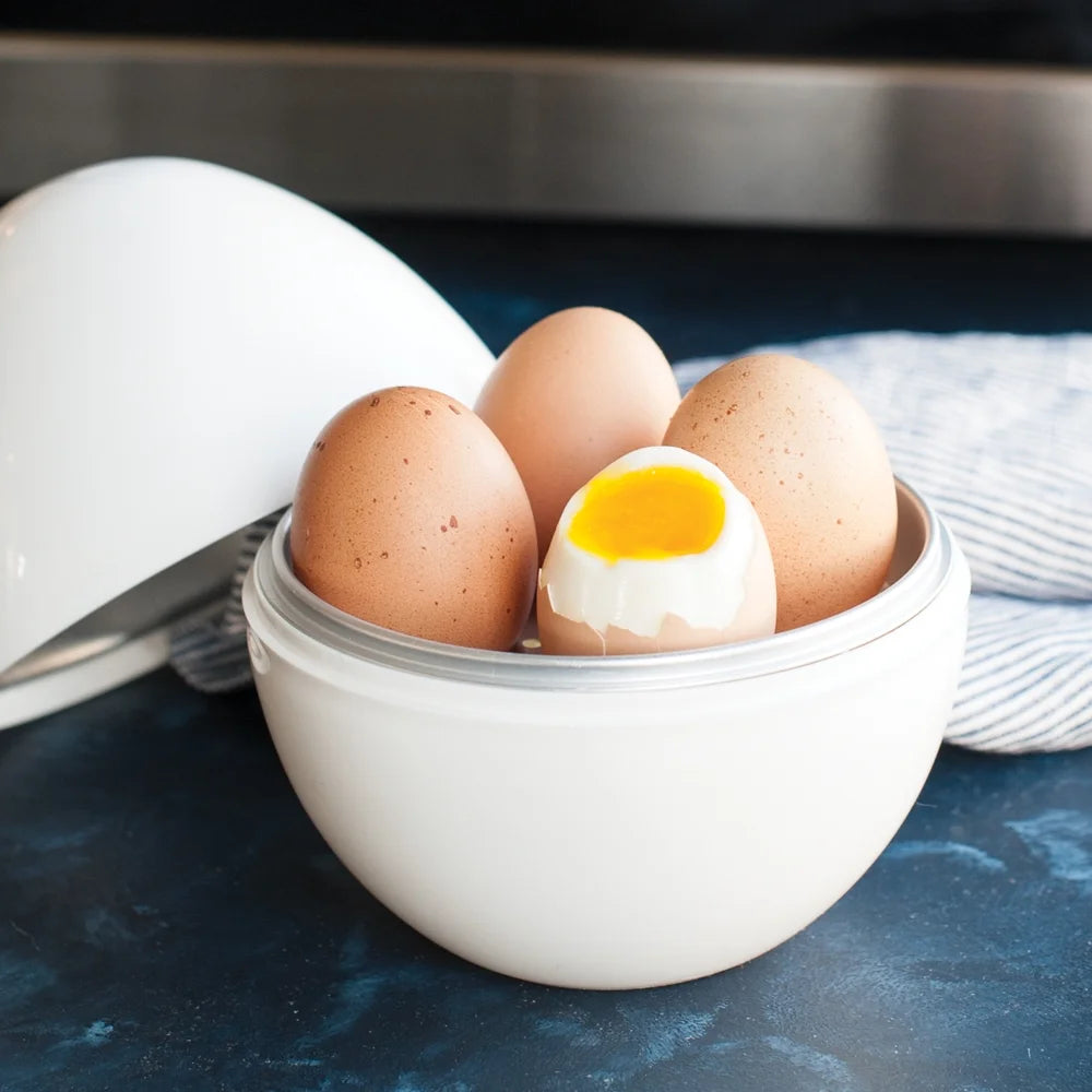 White Microwave Safe Egg Boiler M150