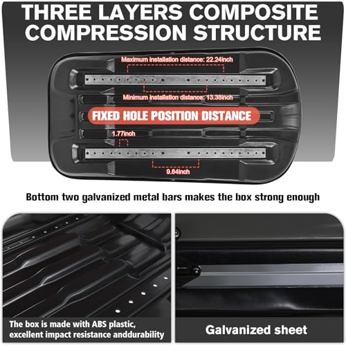 Gray 13 Cu.Ft Hard Shell Roof Cargo Box with Lock A5865