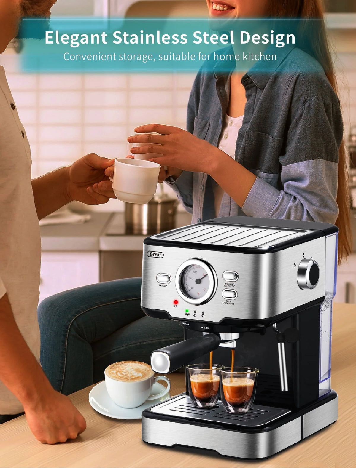 15 Bar Espresso Machine with Steamer C50428