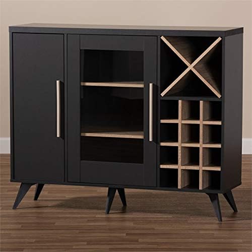 Dark Grey Oak Wine Cabinet Y557