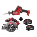 18V Brushless Cordless Circular Saw & Reciprocating Saw with 6.0Ah Batteries L334371