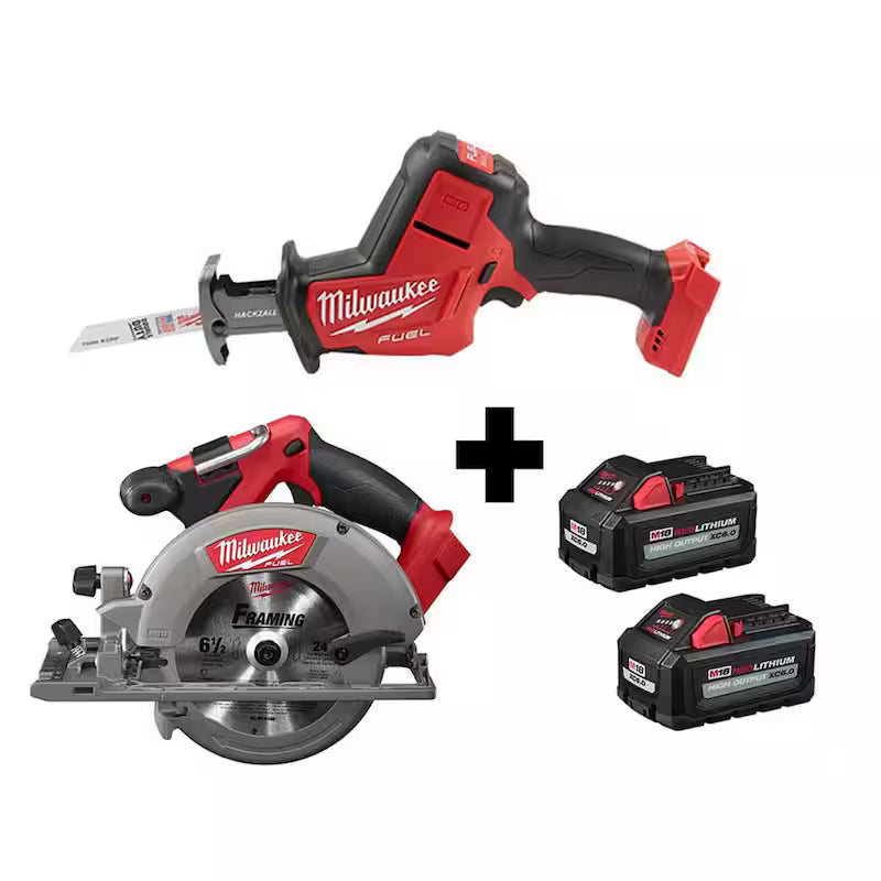 18V Brushless Cordless Circular Saw & Reciprocating Saw with 6.0Ah Batteries L334371
