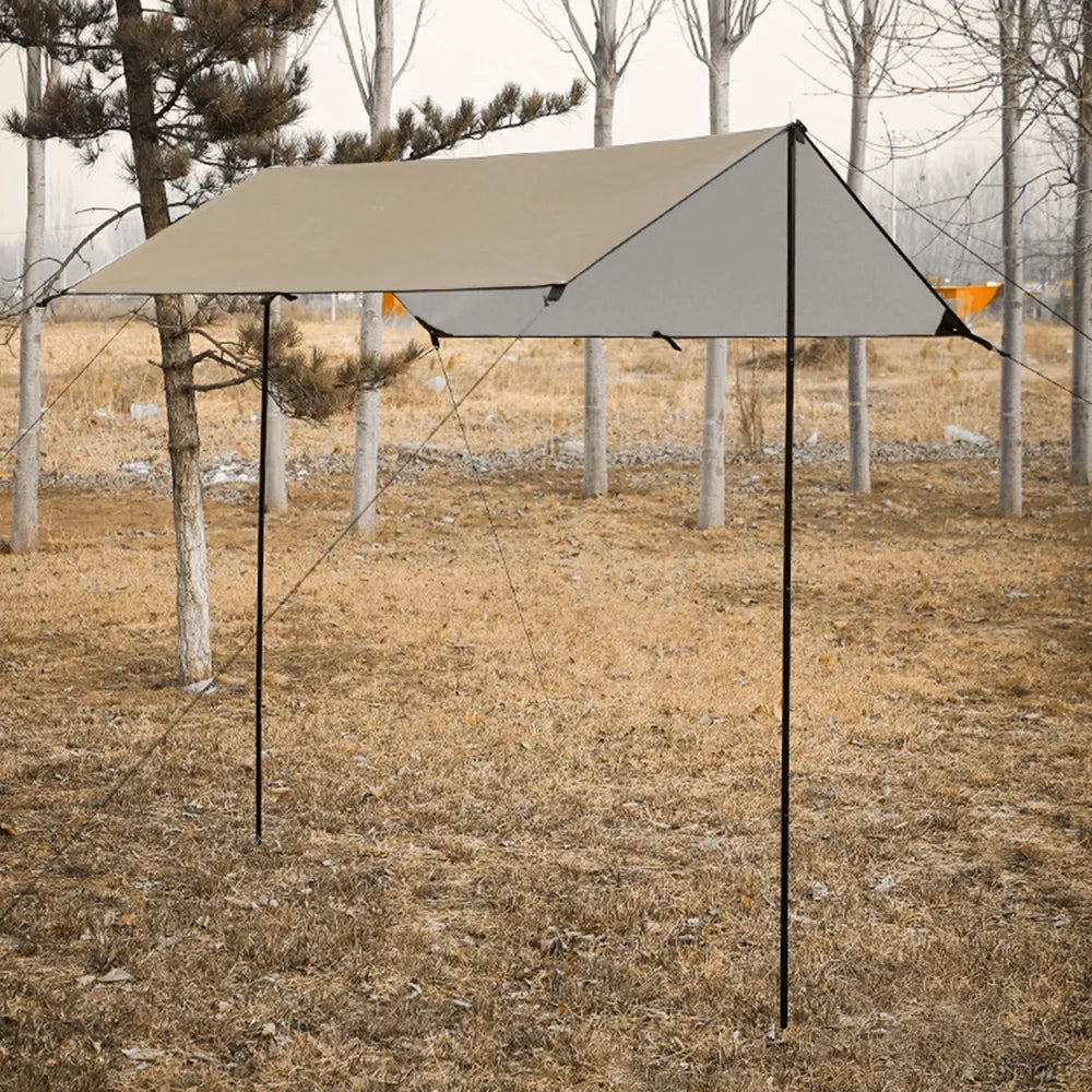 Waterproof Camping Tarp with Poles Q14687