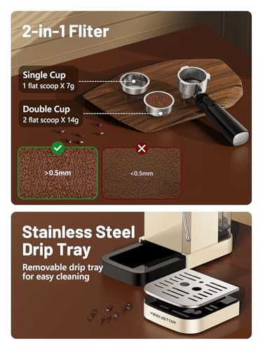 Espresso Machine with Milk Frother Steam Wand, 40oz Water Tank Z33345