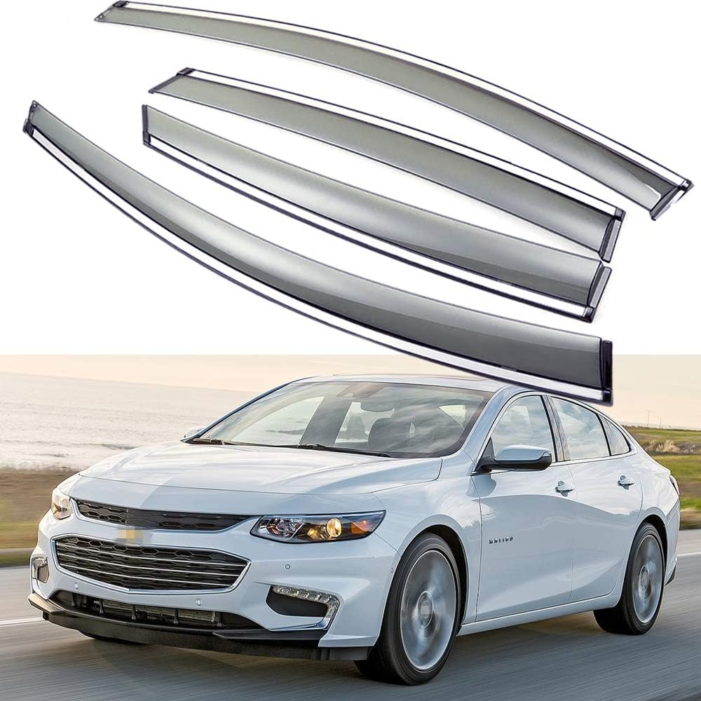 Car Window Visor Vent Shade Deflector Sun/Rain Guards Pack of 2 D9754