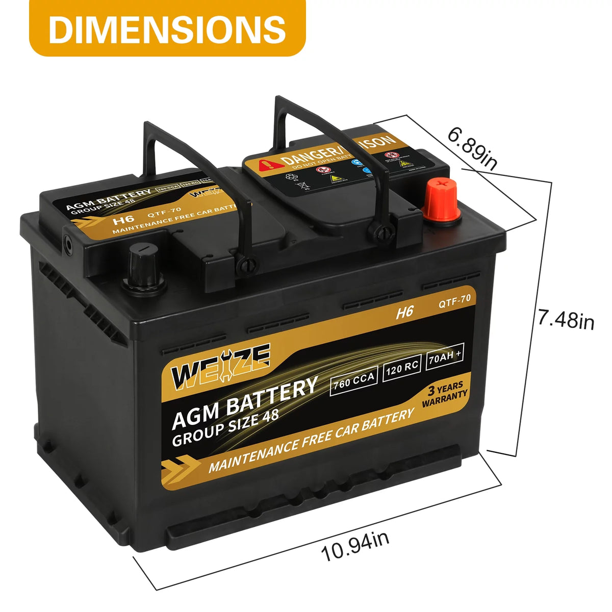 12v 70ah H6 Automotive Battery F30575