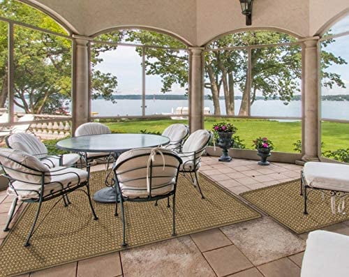 3' x 5' Waffle Pattern Indoor/Outdoor Area Rug W291