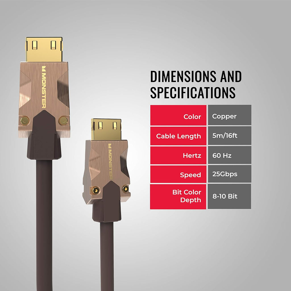 Certified Premium Ultra High Speed HDMI Cable - 2.0 4K 60Hz, 25 Gbps - 5 Meters (16.4 Ft) J5738