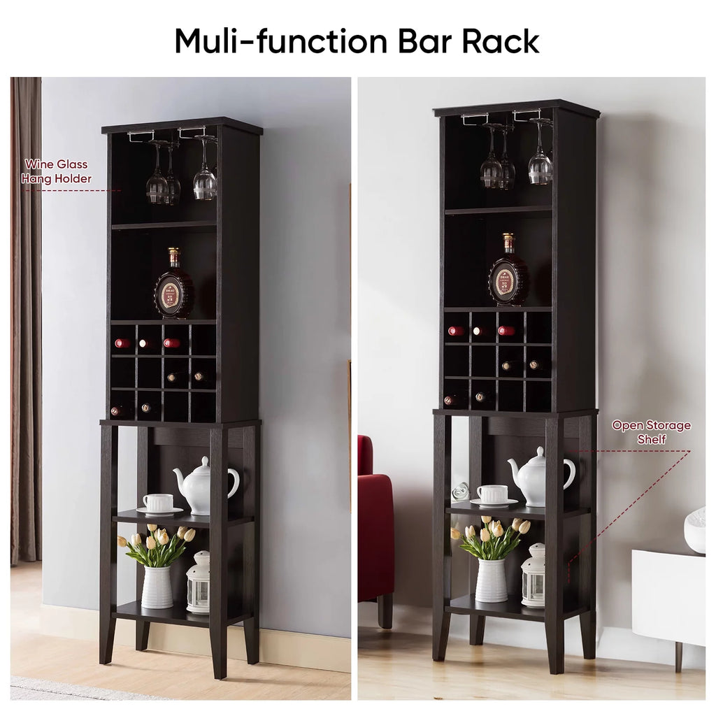 Free Standing Wine Bar Cabinet with Adjustable Shelf I181401
