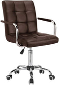 Ribbed PU Leather Office Chair with Wheels Q9986