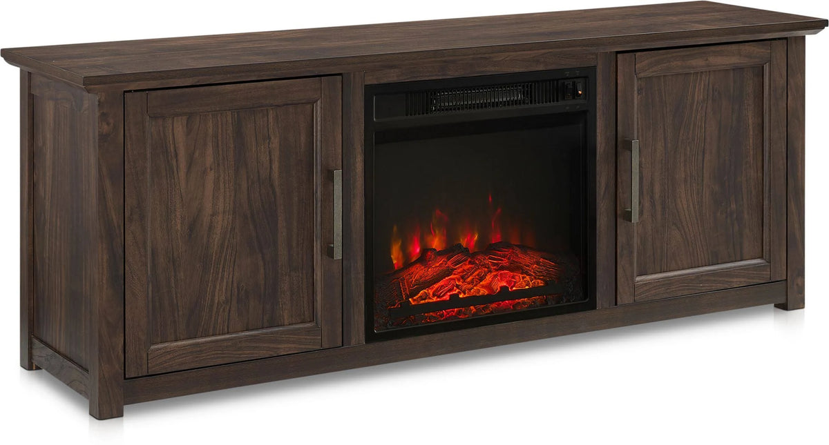 58” TV Stand with Fireplace Dark Walnut A551269
