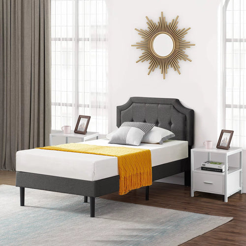 3-Piece Upholstered Platform Bed Frame and 2 Nightstand C6977
