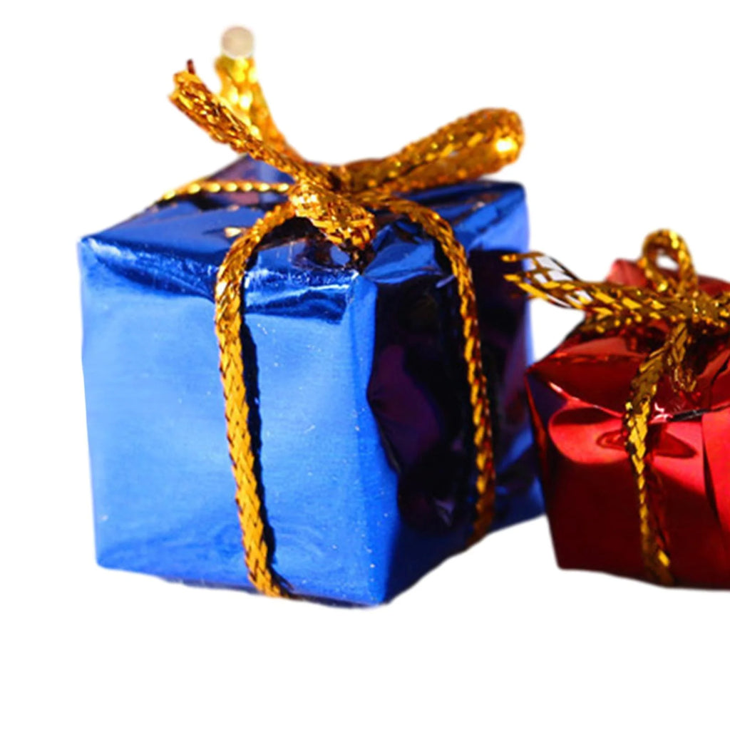 2Pcs Miniature Foil Ornaments 1:12 DIY Xmas Candy Box Blue Red F290945