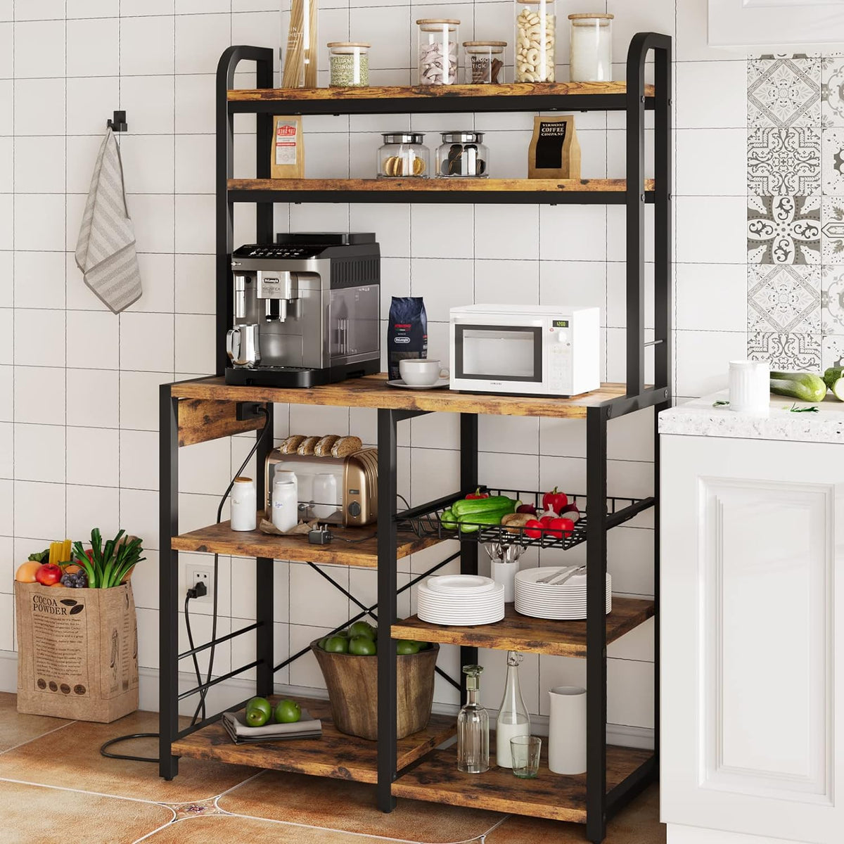 6-Tier Kitchen Rack with Hutch Q5544