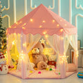 Princess Tent with Star Lights and Ocean Balls, 55 × 53 inches, Pink F527