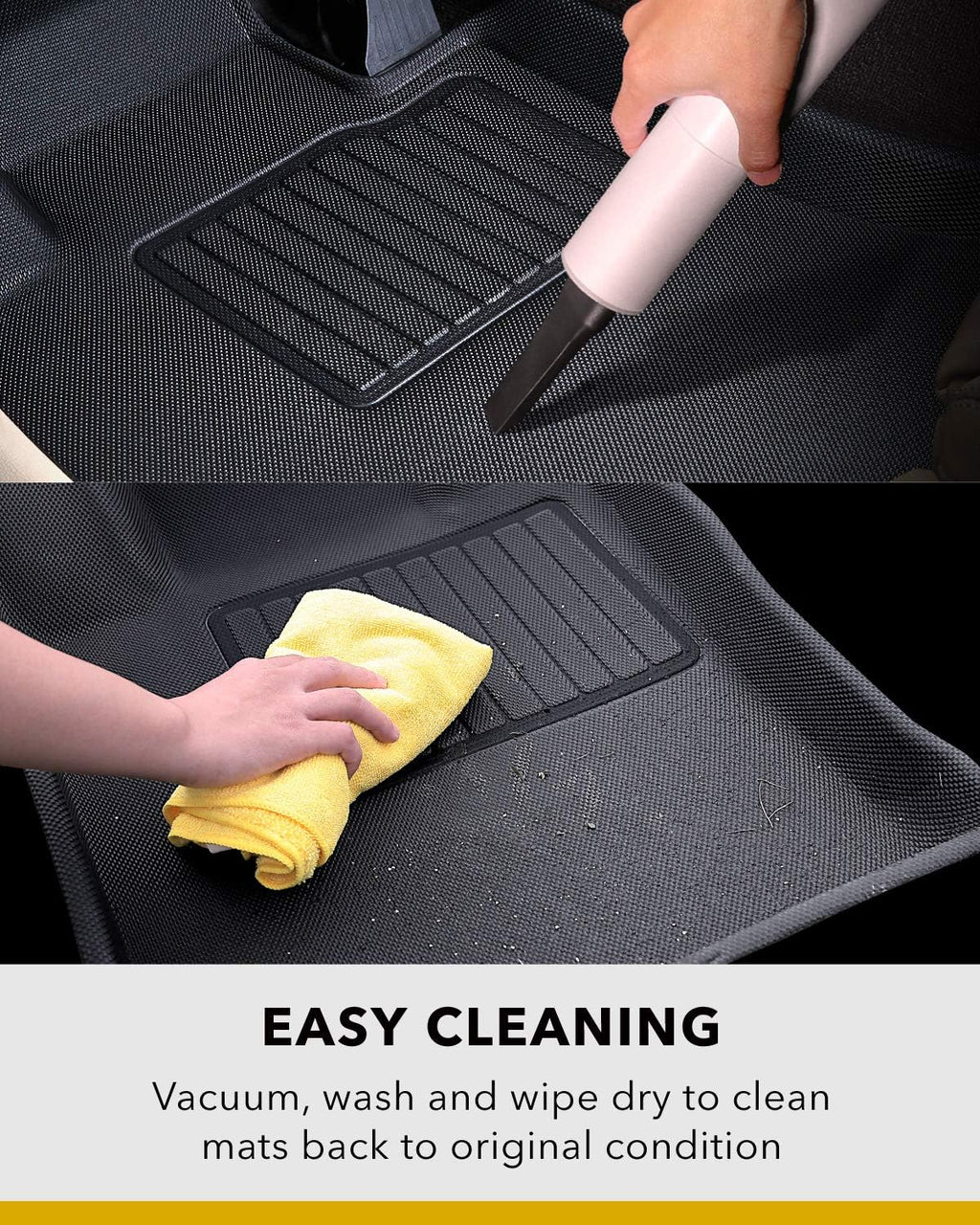 All-Weather Floor Mats Car Floor Liners 1st & 2nd Row Black P579497