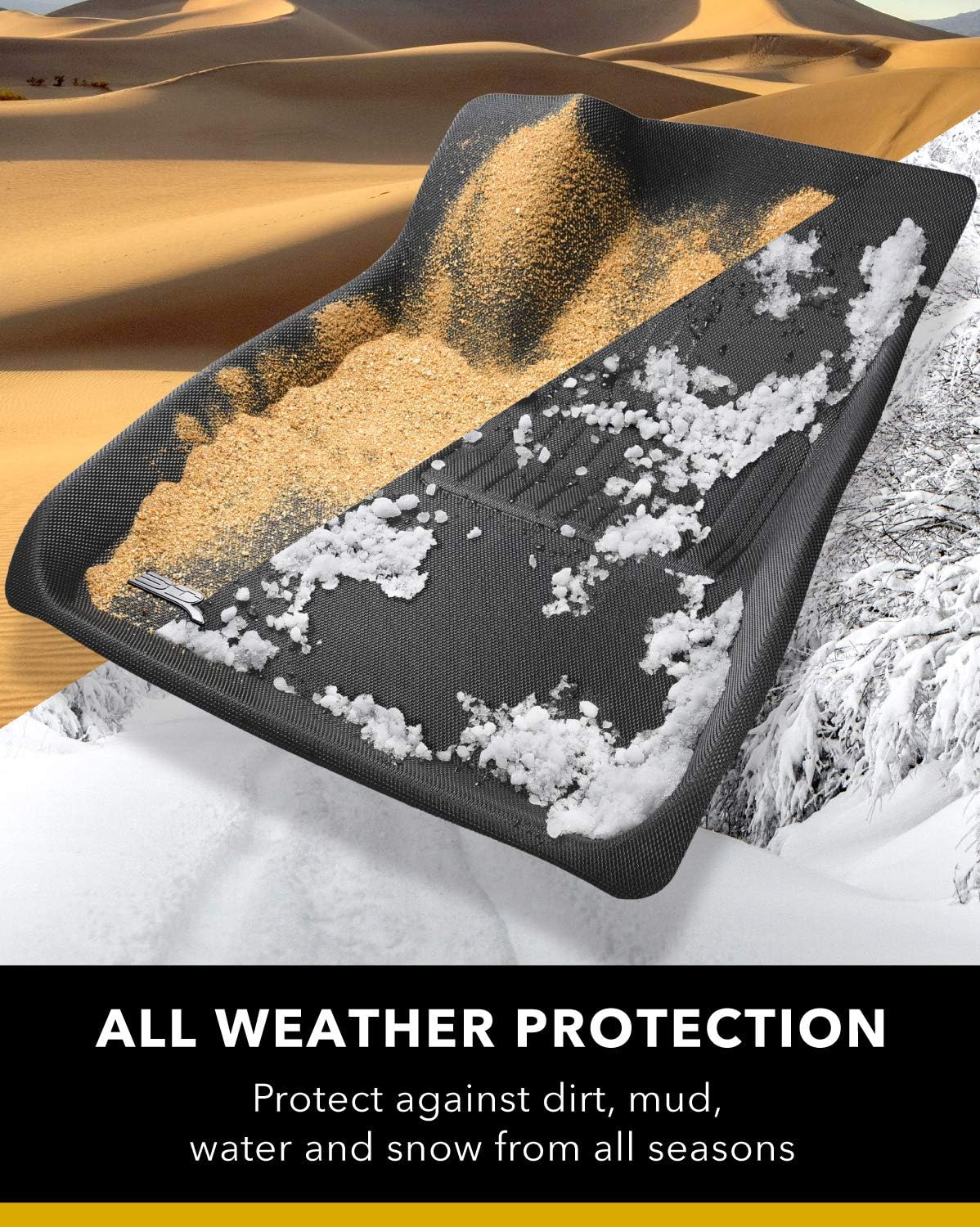 All-Weather Floor Mats Car Floor Liners 1st & 2nd Row Black P579497