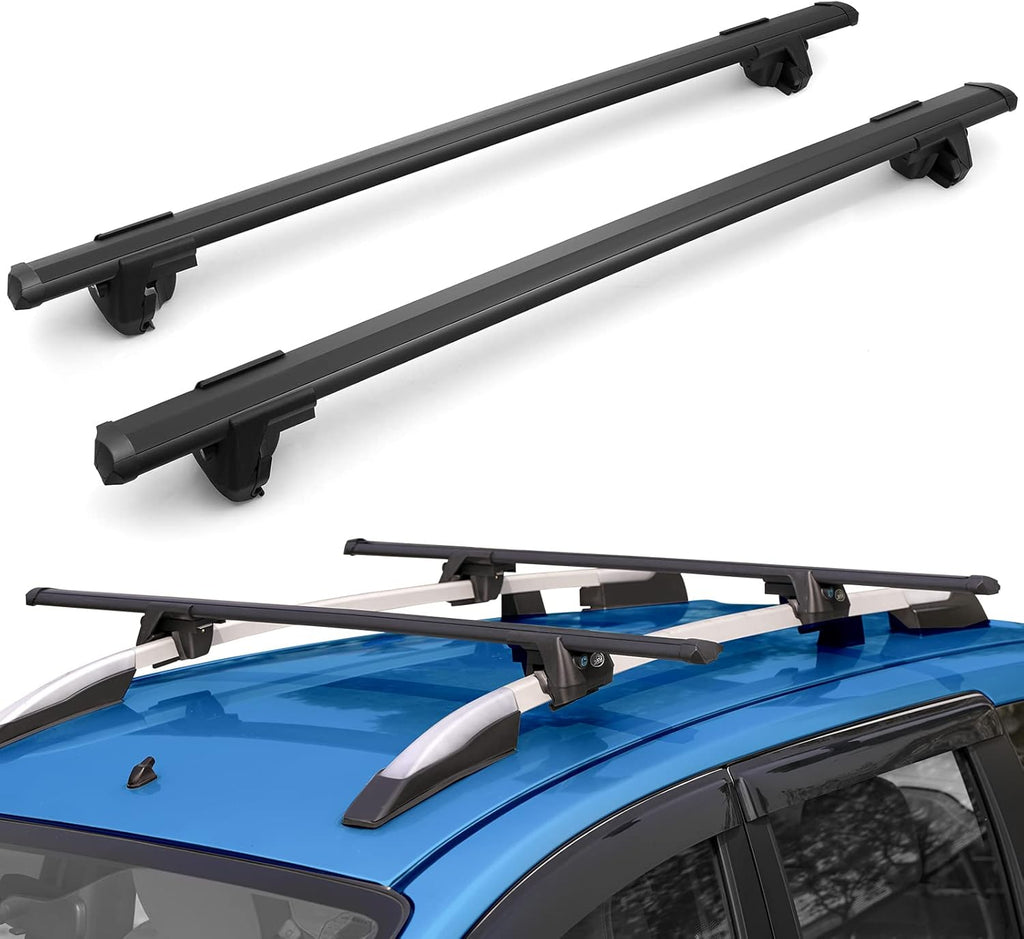 Black Adjustable Aero Aluminum Roof Rack Cross Bars S254