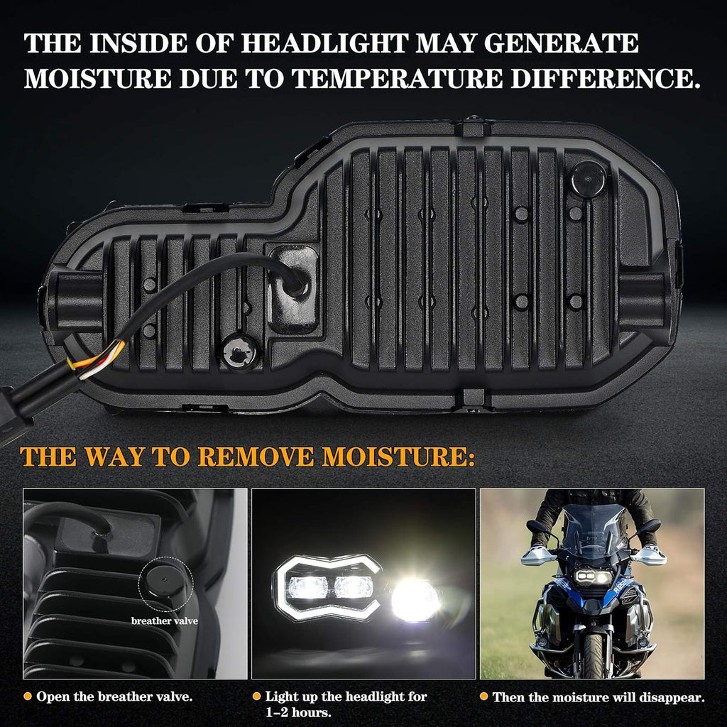 LED Headlight Assembly with Angel Eyes DRL High/Low Beam P968