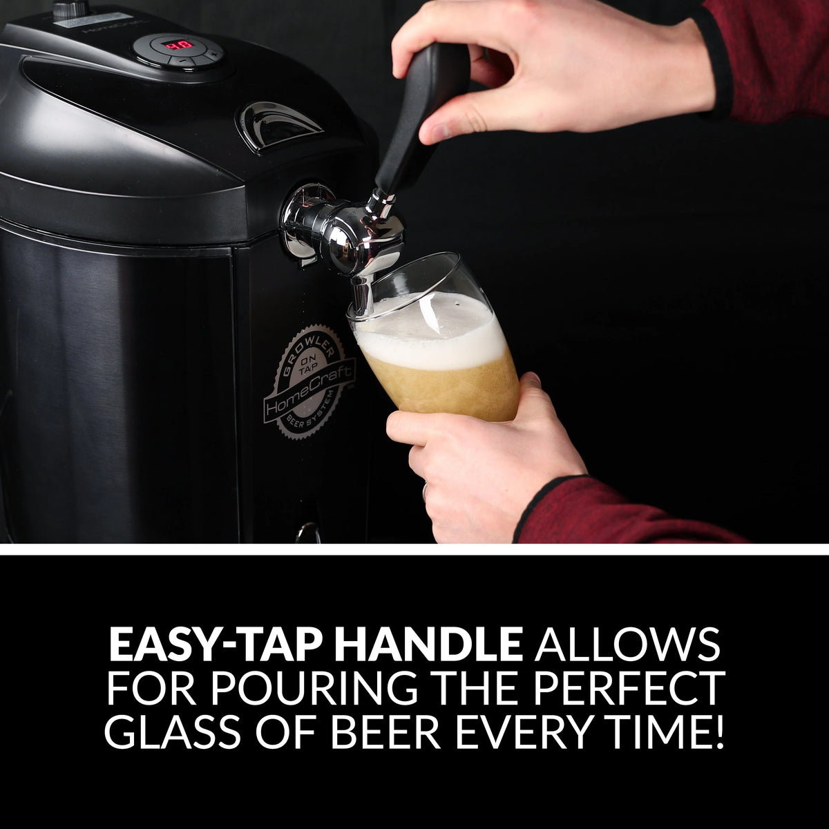 Black Stainless Steel Beer Growler Cooling System J720958