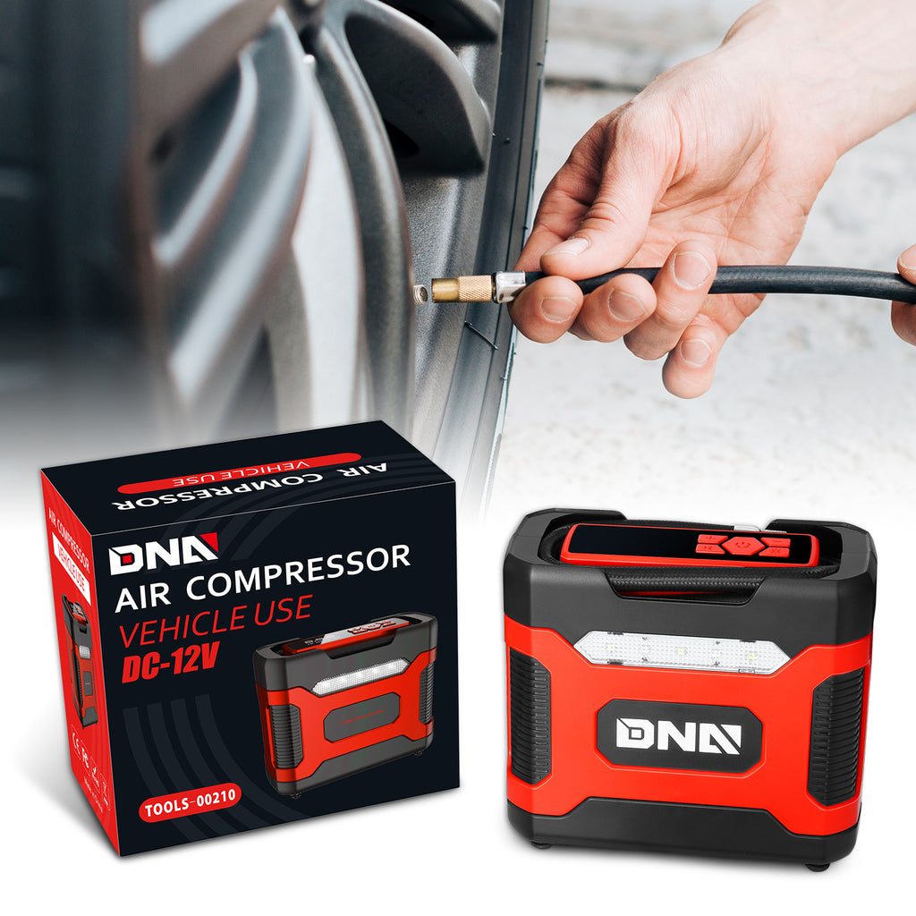 Red 150 PSI DC 12V Portable Digital Tire Inflator K685